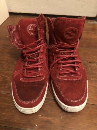 Vintage Red Gucci High Top Sneakers