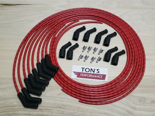 Vintage Cloth Braided Spark Plug Wires Lsx Ls1 Ls Swap Unassembled Red Black