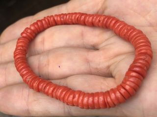 Old Natural Undyed Blood Red Coral Bracelet 13.  8 grams 3