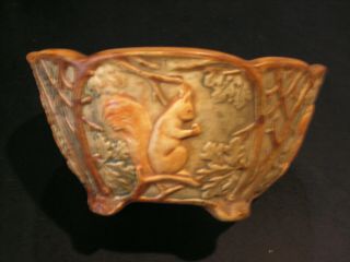 Vintage Weller Pottery Ware Squirrel Bowl Planter
