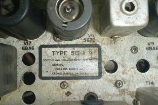 Vintage Collins 51S - 1B Shortwave Receiver Military Version plus Box 7