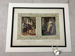 Coronation of King Edward III IV British Royalty Antique Print England 2