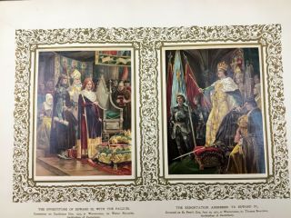 Coronation of King Edward III IV British Royalty Antique Print England 3