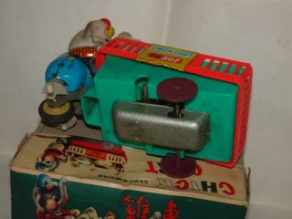 Red China Elephant Chick Cart Vintage Tin Toy MIB 4