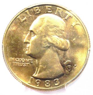 1983 - P Washington Quarter 25c Coin - Pcgs Ms67 - Rare Gem In Ms67 - $750 Value