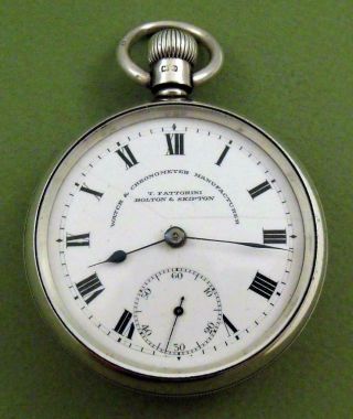 Antique Waltham Solid Silver Fob Pocket Watch 1913 Thomas Fattorini