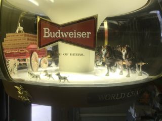 Vintage Budweiser Clydesdale Rotating Parade Carousel Motion Beer Light Sign 4