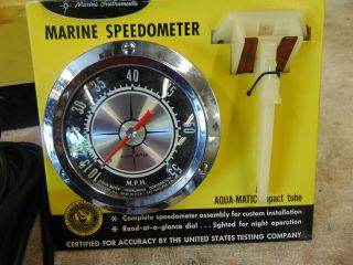 Vintage Aqua - Matic Impact Tube Marine Speedometer 10 - 55 Mph Mt3621s