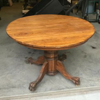 Antique Round Claw Foot Dining Table