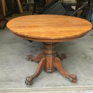 Antique Round Claw Foot Dining Table 2