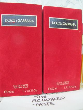 Rare Dolce & Gabbana D&g Edt 50ml X 2 Red Velvet Box Vintage Euroitalia Perfume