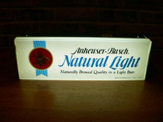 Vintage Anheuser Busch Natural Light Beer Advertising Lighted Wall Display Sign