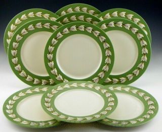 Vintage Lenox Marshall Field & Company Dinner Plates Sage Green Border Set Of 10