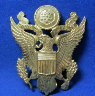 Wwii Army Officer Large Size Hat Badge Great Shape