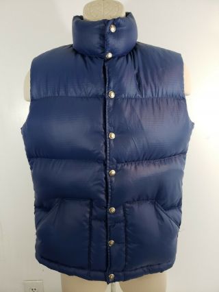 Vintage 80s The North Face Tnf Down Puffer Vest Blue Made In Usa Xs 2192