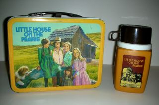 Little House On The Prairie Vintage Metal Lunch Box W/thermos 1978 C7 - 8