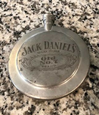 Jack Daniels Old No.  7 Whiskey Flask Sheffield England English Pewter Vintage