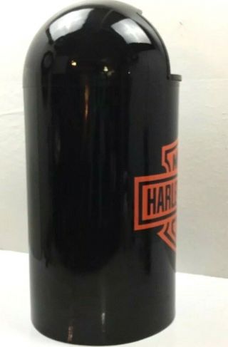 RARE HARLEY DAVIDSON BULLET TRASH CAN,  RECEPTACLE,  BLACK TRASHCAN - COLLECTIBLE 3