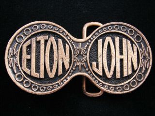Rh09171 Rare Nos Vintage 1976 Elton John Music Commemorative Belt Buckle