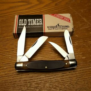 Vintage Schrade USA 44OT Old Timer Workmate Premium Stockman 4 Blade Knife 3