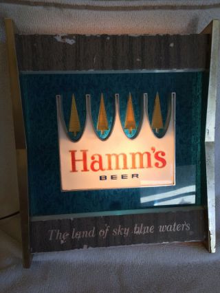 Vintage 1960s HAMM ' S BEER Wall Hanging Lighted Beer Sign 2