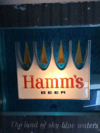 Vintage 1960s HAMM ' S BEER Wall Hanging Lighted Beer Sign 3