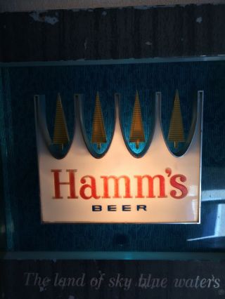 Vintage 1960s HAMM ' S BEER Wall Hanging Lighted Beer Sign 4