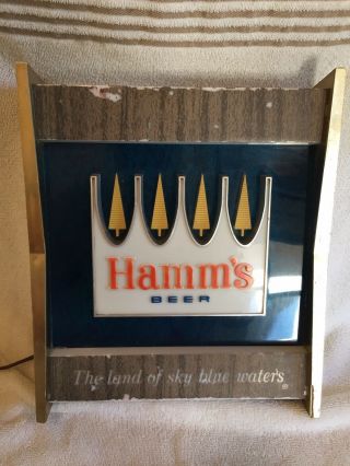 Vintage 1960s HAMM ' S BEER Wall Hanging Lighted Beer Sign 5