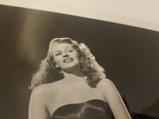 Vintage 40 ' s Rita Hayworth in Stunning Gown Columbia Coburn Stamp Photo 2