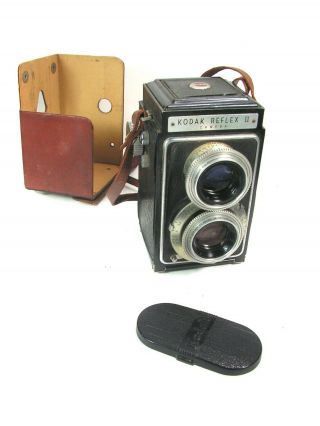 Vintage 1940s - 50s Kodak Reflex Ii Tlr Camera W/ Anastar 80mm Lens,  Partial Case