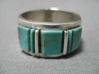 Quality Vintage Navajo Victor Thompson Royston Turquoise Sterling Silver Ring