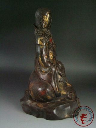 Very Large Old Chinese Gilt Bronze God of Fu (blessing) Statue Qing Dynasty 4