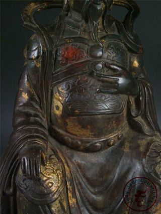 Very Large Old Chinese Gilt Bronze God of Fu (blessing) Statue Qing Dynasty 6