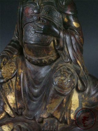Very Large Old Chinese Gilt Bronze God of Fu (blessing) Statue Qing Dynasty 7