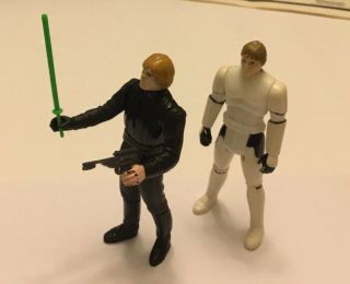 Vintage Star Wars Luke Jedi Knight 1983 & Luke Storm Trooper 1984