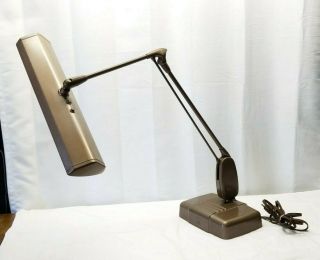 Vintage Industrial Dazor Lamp Light Mid Century Modern Floating Fixture Brown