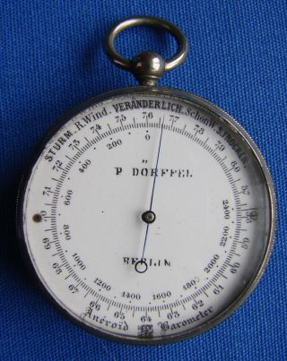 Vintage Pocket Aneroid Barometer By P.  Dorffel Berlin Germany