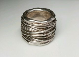 Vintage Sterling Silver Mid Century Modern Modernist Designer Ring Sz 6