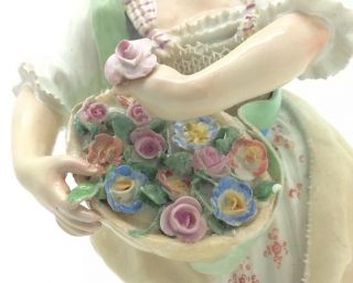 Antique Meissen Porcelain Figurine C72 Lady Girl Flower Basket мейсенский マイセン 3