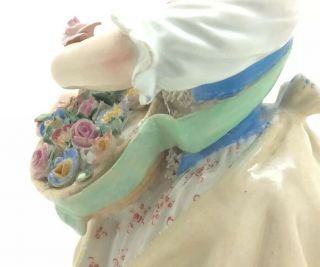 Antique Meissen Porcelain Figurine C72 Lady Girl Flower Basket мейсенский マイセン 4