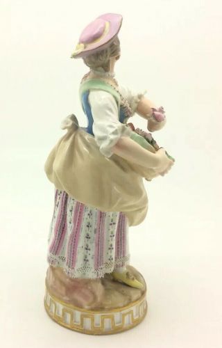 Antique Meissen Porcelain Figurine C72 Lady Girl Flower Basket мейсенский マイセン 5