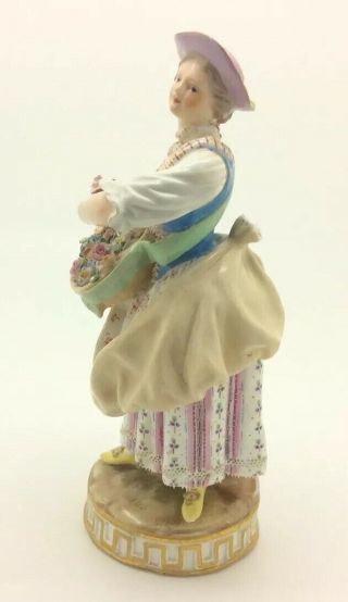 Antique Meissen Porcelain Figurine C72 Lady Girl Flower Basket мейсенский マイセン 6