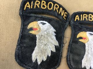 X2 English Theatre made ww2 rare 101st airborne screaming eagle cloth patches 4