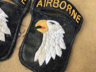 X2 English Theatre made ww2 rare 101st airborne screaming eagle cloth patches 5