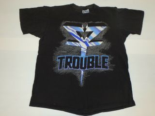 Vintage 1990 Trouble The Band Concert Tour T - Shirt Doom Heavy Metal Rock L Rare