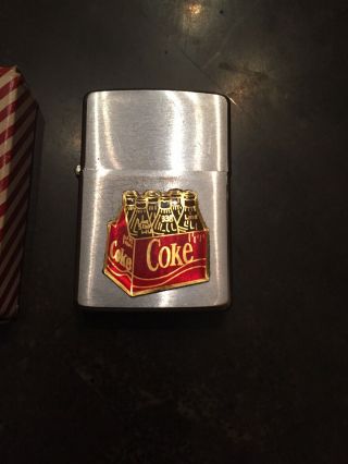 1955 Zippo Coca Cola,  rare and vintage,  Pat.  2517191 With Candy Box 2