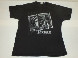 Vintage 1990 Trouble The Band Concert Tour T - Shirt Doom Heavy Metal Rock Xl Rare