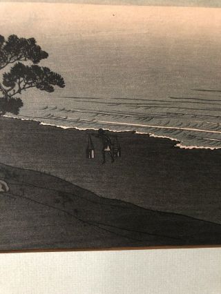 Antique Vintage Numbered 103 Asian Japanese Art Woodblock Print Ocean Fisherman 8