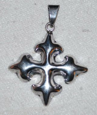 Vintage Taxco Mexico Tr - 65 Medieval Gothic Celtic Cross Pendant