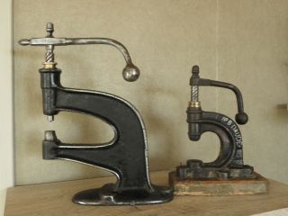 Vintage Leather Cobbler Press Tool Daude Shoemaker Saddler Antique Old Iron